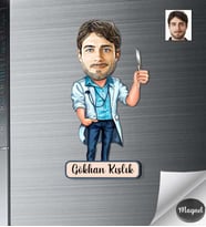 Kişiye Özel Cerrah Erkek Ahşap Magnet -4