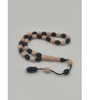 USTA İŞCİLİKLİ KATALİN KEHRİBAR TARAFTAR TESBİH 6 * 9 MM KAPSÜL KESİM TAKIMLI SİSTEMLİ (Siyah & Beyaz)