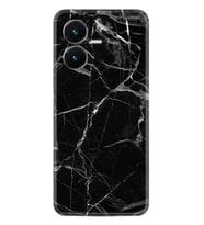 Vivo Y22S Kılıf Resimli Desenli Baskılı Silikon Fragile Black Mermer 1378
