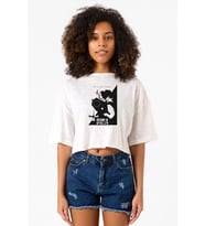 Cowboy Bebop Spike See You Space Cowboy Beyaz Kırçıllı Kadın Crop Tshirt