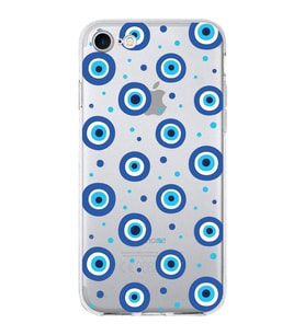 PrintiFy Apple  iPhone 7 ile Uyumlu 1mm Slim Fit Nazar Boncuğu 1 Baskılı Şeffaf  Kılıf