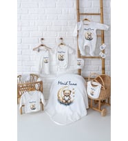 Pia Baby Premium  10 'lu Erkek Yenidoğan Bebek Hediyesi İsme Özel Hastane Çıkışı Set 5082-01 (Krem)