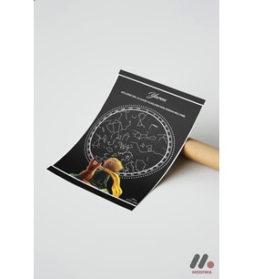 Kişiye Özel Yıldız Haritası Posteri Siyah, Çerçevesiz Yüksek Kalite Duvar Afişi