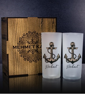 eJOYA Kişiye Özel Kutusunda 2'li Rakı Bardağı Hediye Seti 111325