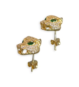 CARTİER PANTER MODEL KÜPE GOLD RENK 925 AYAR GÜMÜŞ KÜPE
