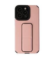 iPhone 14 Pro Kılıf Mega Standlı Silikon - Pudra