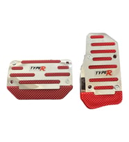 Universal Otomatik Metal Pedal Seti 2 Parça Krom Kırmızı