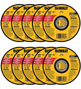 Dewalt - Dw8062-10, Pk Dw8062 4-1/2"X.045"X7/8" Metal Açılı Taşlama Makinesi İnce Kesme Çarkı, 10'Lu