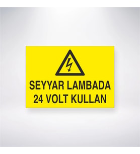 Seyyar Lambada 24 Volt Kullan 21x28 Arkası Yapışkanlı Levha