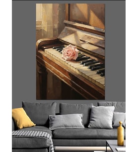 Piyano Tuşları Müzik Aleti Dekoratif Kanvas - Mdf Ahşap Tablo