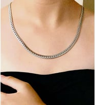 Balık Sırtı Çelik Erkek yada Kadın Unisex  Zincir Trend  Kolye  65 cm-8 mm (Gümüş)
