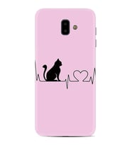 Samsung J6 Plus J7 Prime J7 Pro M20 Kılıf Desenli Silikon Pink Cat Heart 1303