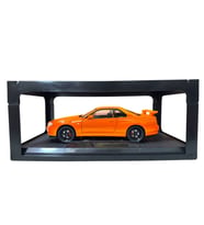 1:24 Metal Model Koleksiyon Araba Nissan Skyline GT-R R34 Turuncu 19 Cm (Döner Ön Tekerler)