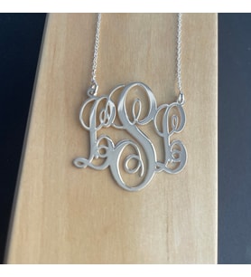 Classic Monogram Necklace - 3 Initial Necklace - Medium Size Monogram (STD)