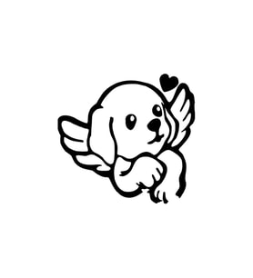 Miyrem Sticker Serisi Melek Köpek Sticker (Siyah)
