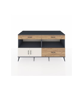 Kronos Konsol 2 Raflı 3 Çekmeceli 2 Kapaklı 176x59x99 Antrasit-Aytaşı/Çam
