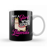 Funny Just A Girl Who Loves Llamas Cute   Lama Kupa Bardak Porselen