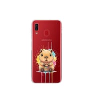 Samsung Galaxy A20 ile Uyumlu Splash Kapibara Tasarımlı Şeffaf Silikon Kılıf