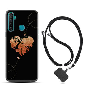 Realme 5i 5 Pro 6i 7 Pro 8 Kılıf Boyun Askılı Silikon Plane Heart 1721