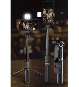 Siyah Kablosuz Selfie Çubuğu ve Tripod ile Kolay Çekim