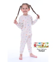 Renkli Kelebekler Kız Çocuk Pijama Takımı
