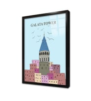Galata Çerçeveli Cam Tablo
