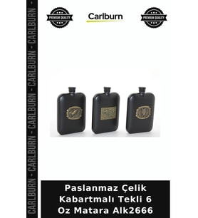 Özel Üretim Cepli Metal Hediyelik Erkek Paslanmaz Çelik Kabartmalı Tekli 6 Oz Matara Alk2666