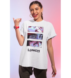 Billie Eilish Lunch Baskılı Unisex Oversize Şarkıcı Tişört