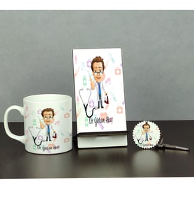 Doktor Üçlü Set (Kupa + Telefon Standı + Anahtarlık) 001