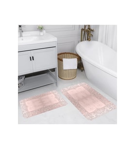 Rovigo Home Dijital Baskılı 2'li Banyo paspas Takımı RVG5104 (Pembe)