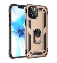 Uyumlu Model Apple iPhone 12 Pro Kılıf Yüzüklü Zırh Tank Vega (Gold)