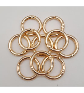 Angel Çanta Aksesuar 10Lu 2 Cm Light Gold Renk Yaylı Halka Örgü Çanta İçin