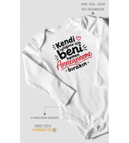 Anneanneye Özel Uzun Kollu Bebek Body %100 Pamuk