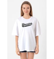 Riverdale Bronx New York City Beyaz Kadın Oversize Tshirt
