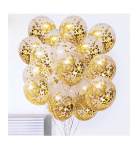 10 Adet Şeffaf Balon Konfetili-