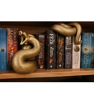 2 Parçalı Gerçek Ayrıntılara Sahip Yılan Kitap Tutucu Kitap Tutucu BOOK NOOK Taş Döküm Ağır Ürün