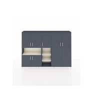 Arges Dolap 13 Raflı 7 Kapaklı 220x30x163 Antrasit-Antrasit/Aytaşı