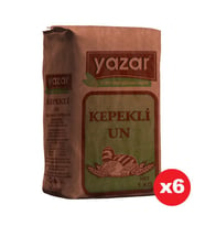 Yazar Taş değirmende Öğütülmüş Tam Buğday Kepekli Un 1 Kg x 6 Paket