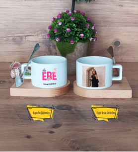 Ebe Kupa Bardak Ahşap Altlıklı Kısa Fotoğraflı Ebeler Günü Hediyesi Tıp Bayramı Hediyesi