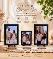 Kişiye Özel Üçlü Ahşap MDF Fotoğraf Çerçevesi_