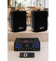 Lastvoice Black Wall Small Paket-1 Hoparlör ve Anfi Ses Sistemi Seti (1 ANFİ + 2 HOPARLÖR)