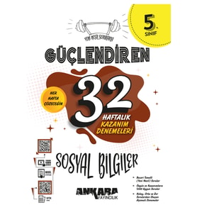 Ankara Yayıncılık 5. Sınıf Güçlendiren 32 Haftalık Sosyal Bilgiler Kazanım Denemeleri (Çok Renkli)