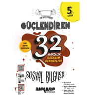 Ankara Yayıncılık 5. Sınıf Güçlendiren 32 Haftalık Sosyal Bilgiler Kazanım Denemeleri (Çok Renkli)