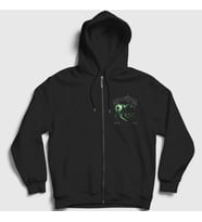 Presmono Unisex Siyah Cursed Place Mezarlık Cemetery Fermuarlı Kapüşonlu Sweatshirt 484558tt