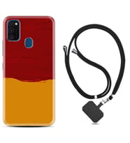 Samsung M21 M22 M23 M30 M31S M32 Kılıf Boyun Askılı Silikon Sarı Kırmızı Boya 1708