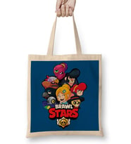 Brawl Stars Yıldızları 04 Bez Çanta Uzun Saplı