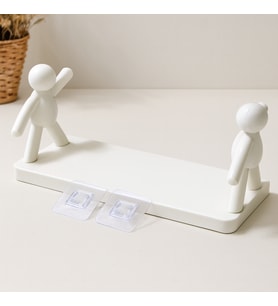 Tutacaklı Yapışkanlı Plastik Etejer Raf 13.5x33 cm Beyaz