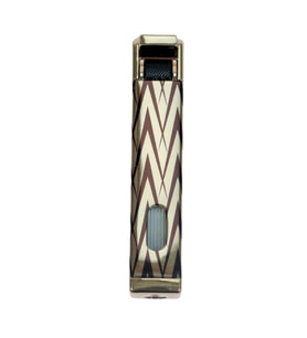 Parmida Tek Torch Pürmüz Gold-Siyah Desenli Metal Puro Çakmağı