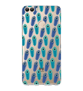 PrintiFy Huawei P Smart 2018 ile Uyumlu 1mm Slim Fit Nazar Boncuğu 4 Baskılı Şeffaf  Kılıf