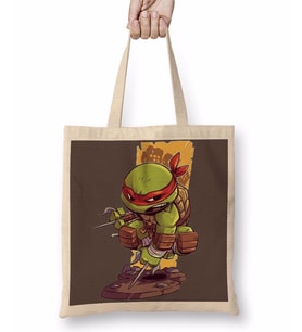 Ninja Turtle Ninja Kaplubağa Bez Çanta Uzun Saplı